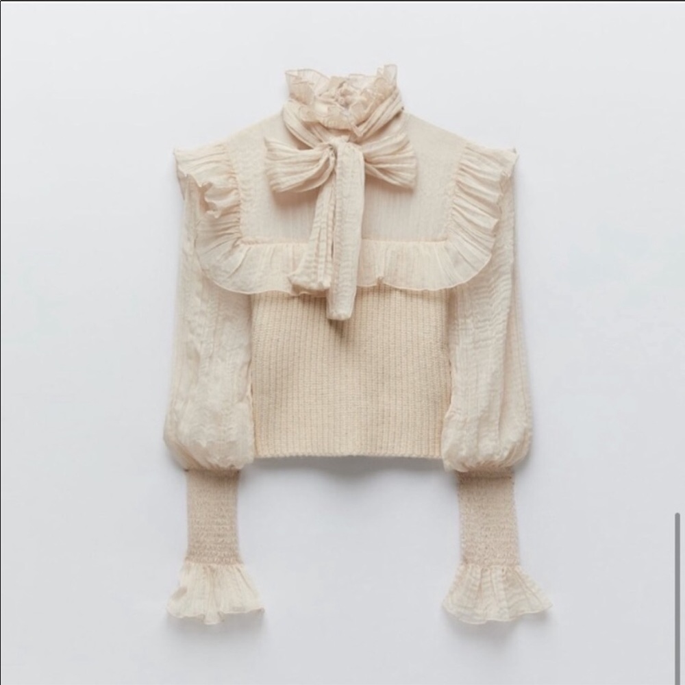 ZARA COMBINATION KNIT SWEATER - Picture 7 of 7